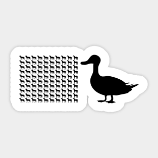 100 Duck Sized Horses or 1 Horse Sized Duck? Sticker